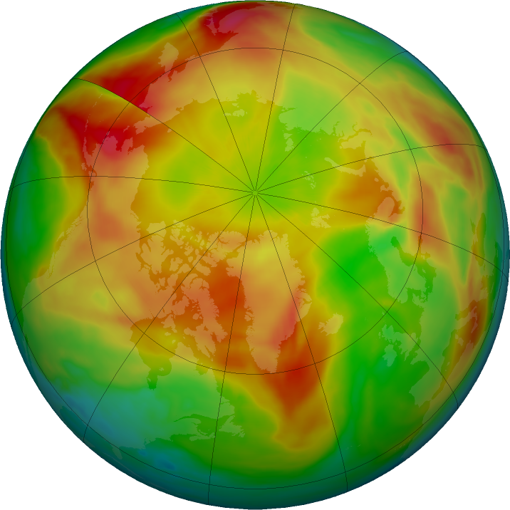 Arctic ozone map for 22 March 2021